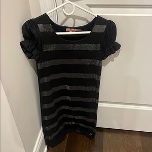 Juicy Couture Black and Silver Striped Dress